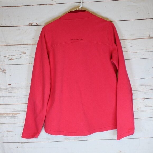 Under Armour Pink Fleece Front Zip Jacket Large - Picture 3 of 5